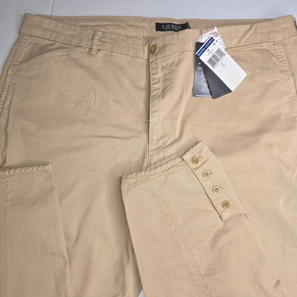LAUREN RALPH LAUREN Women's Size 16 Khacki Equestrian Cargo Riding Pants -1884